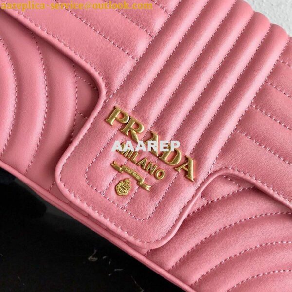 Replica Prada 1BD108 Medium Leather Prada Diagramme Bag Pink 6