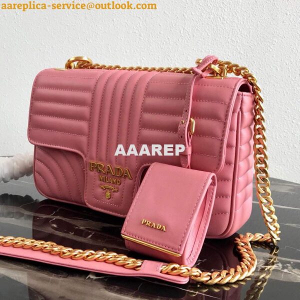 Replica Prada 1BD108 Medium Leather Prada Diagramme Bag Pink 7