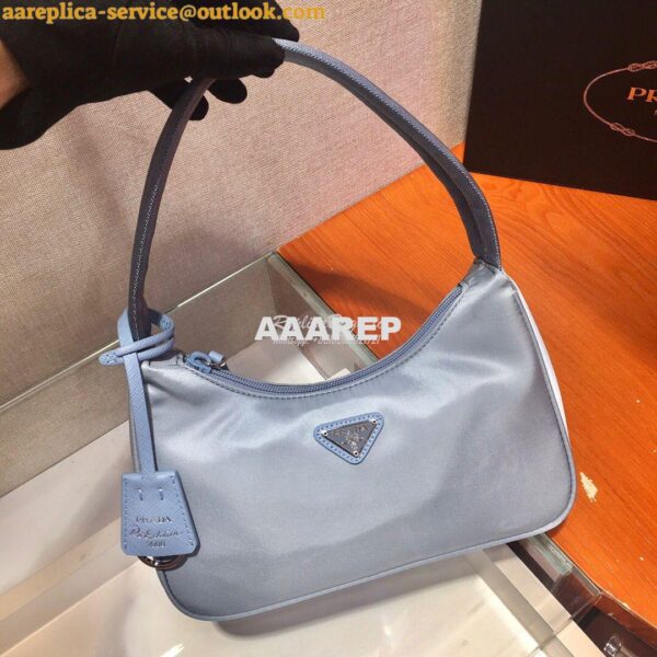 Replica Prada Re-Edition 2000 Nylon Mini-Bag 1NE515 Ash Blue 5