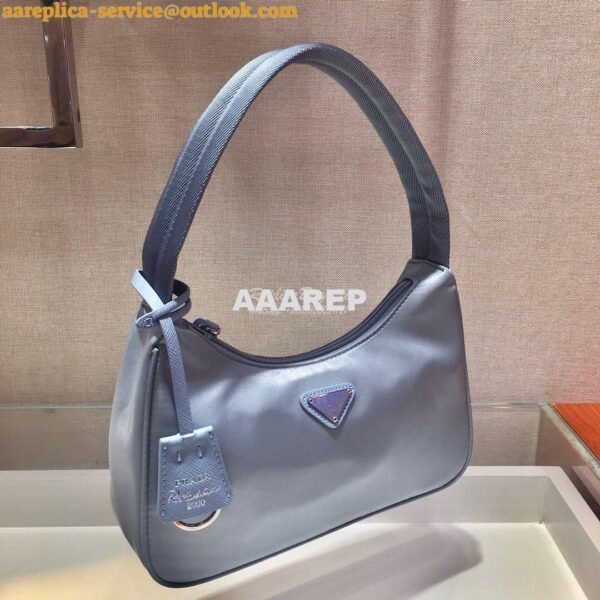 Replica Prada Re-Edition 2000 Nylon Mini-Bag 1NE515 Ash Blue 6