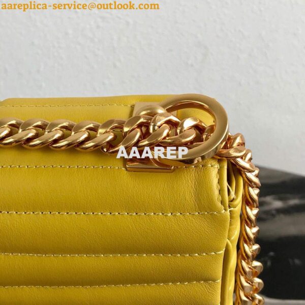 Replica Prada 1BD108 Medium Leather Prada Diagramme Bag Yellow 8