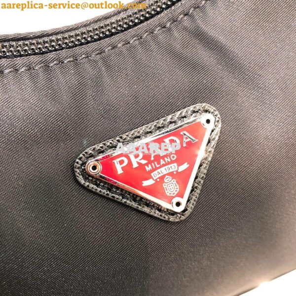 Replica Prada Re-Edition 2000 Nylon Mini-Bag 1NE515 Black with Red Log 5