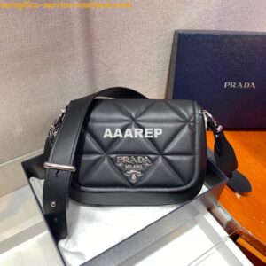 Replica Prada 1BD283 Women's Spectrum Leather Shoulder Bag Black