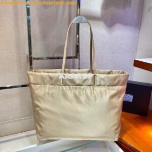 Replica Prada 1BG107 Re Nylon Medium Tote Bag Apricot 2