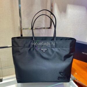 Replica Prada 1BG107 Re Nylon Medium Tote Bag Black