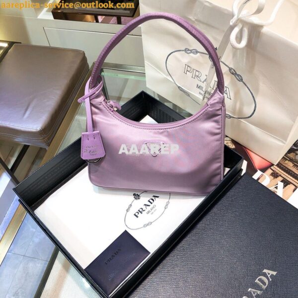 Replica Prada Re-Edition 2000 Nylon Mini-Bag 1NE515 Lavender 4