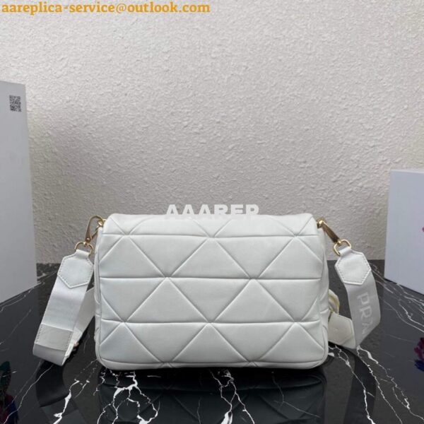 Replica Prada 1BD291 Prada System nappa leather patchwork bag White 4