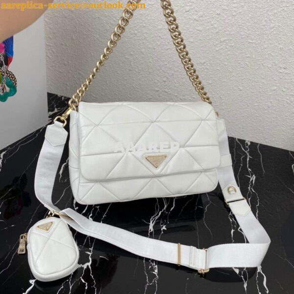 Replica Prada 1BD291 Prada System nappa leather patchwork bag White 8