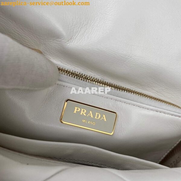 Replica Prada 1BD291 Prada System nappa leather patchwork bag White 10