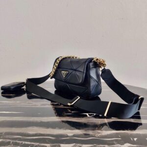 Replica Prada 1BD292 Prada System nappa leather patchwork Bag Black