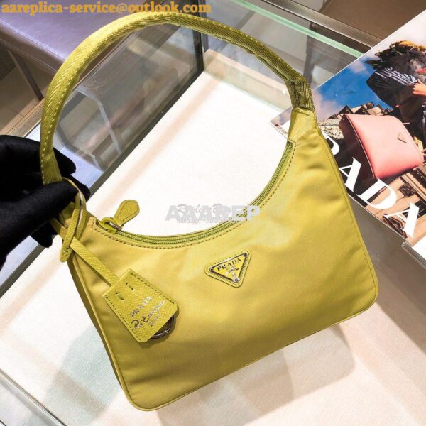 Replica Prada Re-Edition 2000 Nylon Mini-Bag 1NE515 Yellow 3