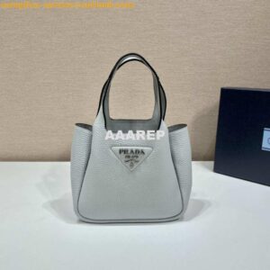 Replica Prada 1BG335 Tote Leather Bucket Handbag Light Blue