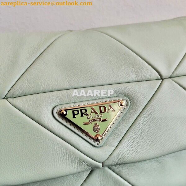 Replica Prada 1BD292 Prada System nappa leather patchwork Bag Green 6