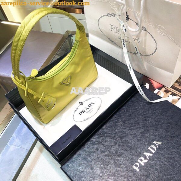 Replica Prada Re-Edition 2000 Nylon Mini-Bag 1NE515 Yellow 4