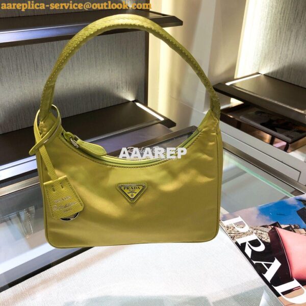 Replica Prada Re-Edition 2000 Nylon Mini-Bag 1NE515 Yellow 5