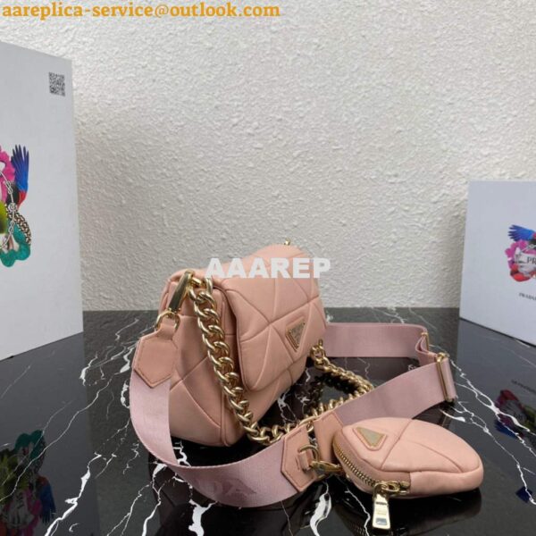 Replica Prada 1BD292 Prada System nappa leather patchwork Bag Light Pink 3