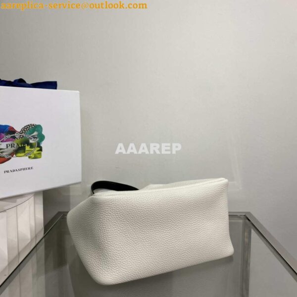 Replica Prada 1BG335 Tote Leather Bucket Handbag White 8