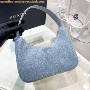 Replica Prada Re-edition 2000 Shearling Mini-bag 1NE515 Periwinkle Blu