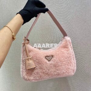 Replica Prada Re-edition 2000 Shearling Mini-bag 1NE515 Pink