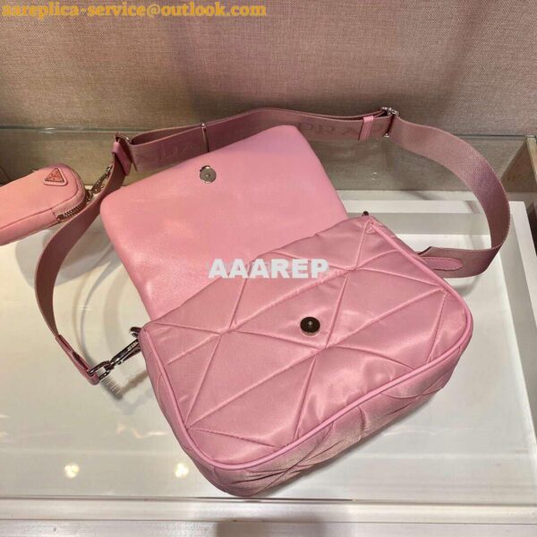 Replica Prada 1BD292 Prada Three In One Nylon Shoulder Bag Pink 7