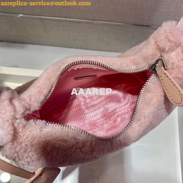 Replica Prada Re-edition 2000 Shearling Mini-bag 1NE515 Pink 8