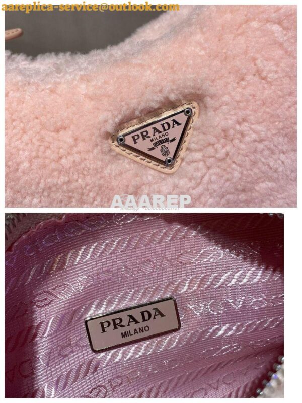 Replica Prada Re-edition 2000 Shearling Mini-bag 1NE515 Pink 9