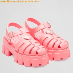 Replica Prada Foam Sandals in Pink Rubber