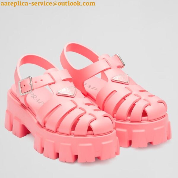 Replica Prada Foam Sandals in Pink Rubber 4