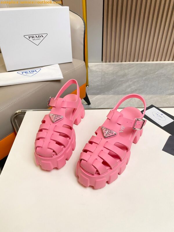 Replica Prada Foam Sandals in Pink Rubber 6