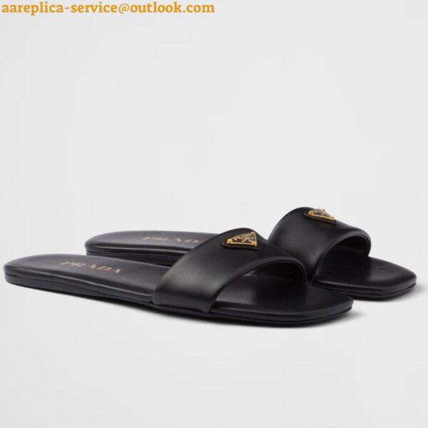 Replica Prada Women's Slides in Black Smooth Leather 3