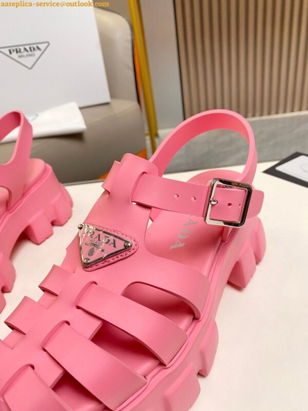 Replica Prada Foam Sandals in Pink Rubber 7