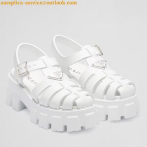 Replica Prada Foam Sandals in White Rubber