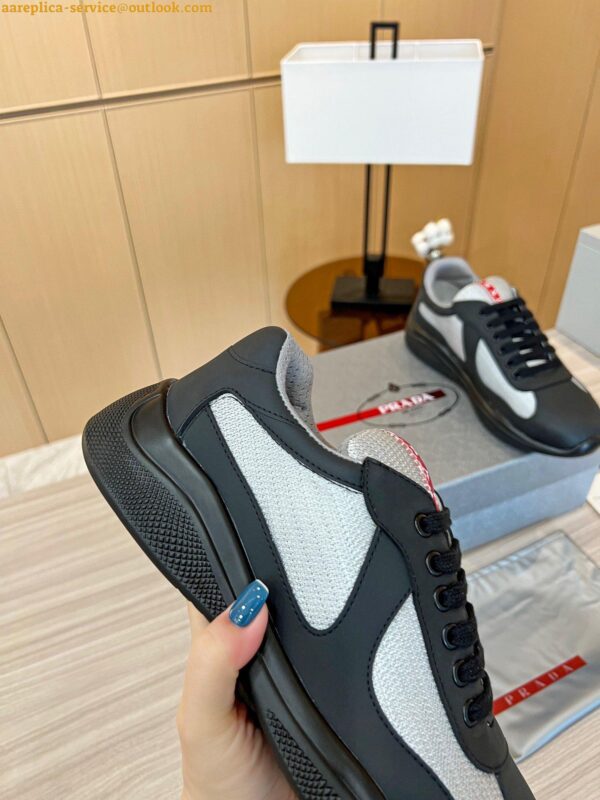 Replica Prada America's Cup Sneakers in Black Rubber and Bike Fabric 7