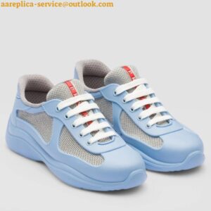 Replica Prada America's Cup Sneakers in Blue Rubber and Bike Fabric