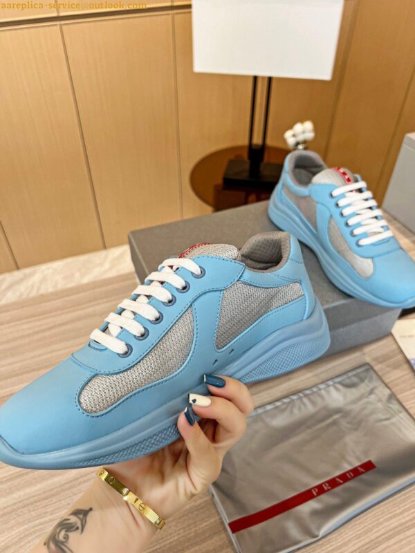 Replica Prada America's Cup Sneakers in Blue Rubber and Bike Fabric 12