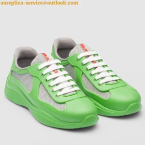 Replica Prada America's Cup Sneakers in Green Rubber and Bike Fabric 2