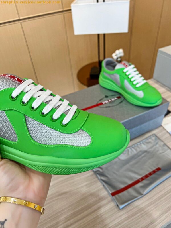 Replica Prada America's Cup Sneakers in Green Rubber and Bike Fabric 8