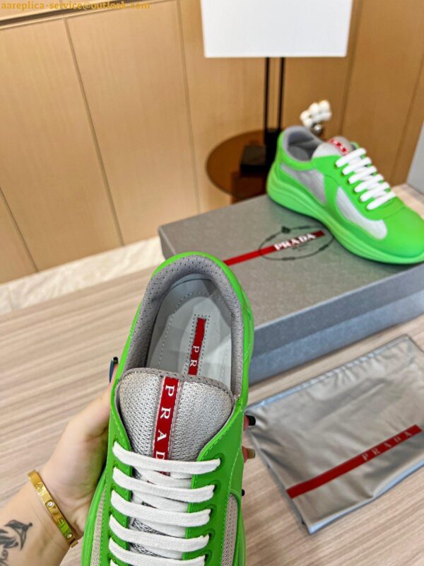 Replica Prada America's Cup Sneakers in Green Rubber and Bike Fabric 9