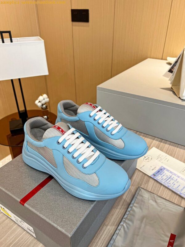 Replica Prada America's Cup Sneakers in Blue Rubber and Bike Fabric 18