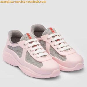 Replica Prada America's Cup Sneakers in Pink Rubber and Bike Fabric