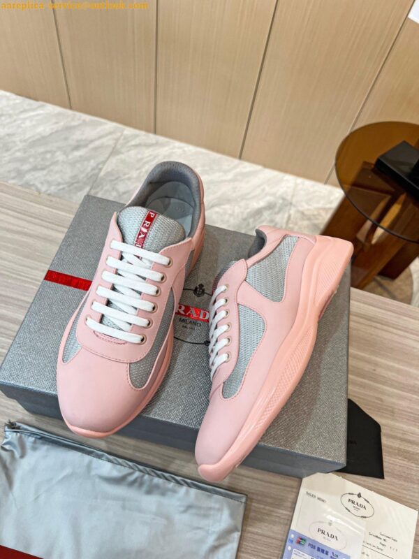 Replica Prada America's Cup Sneakers in Pink Rubber and Bike Fabric 6