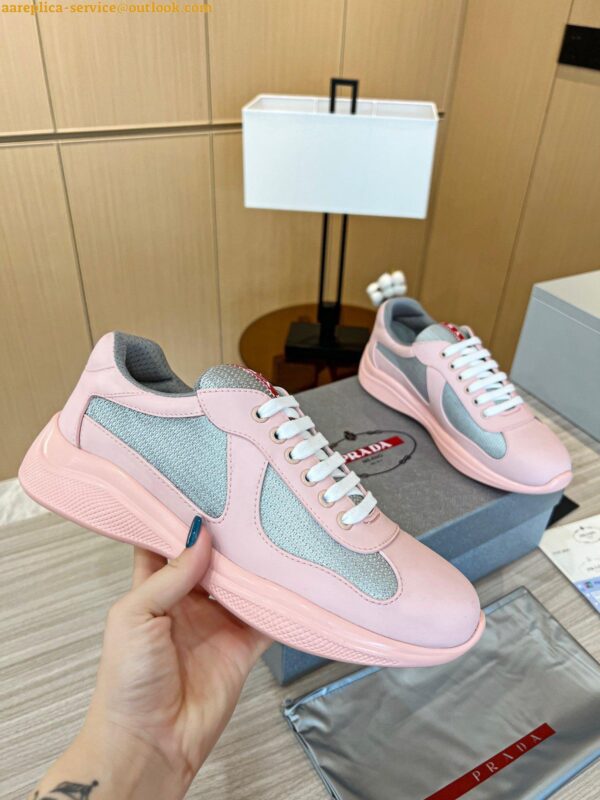 Replica Prada America's Cup Sneakers in Pink Rubber and Bike Fabric 7