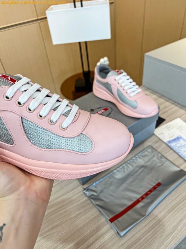 Replica Prada America's Cup Sneakers in Pink Rubber and Bike Fabric 8