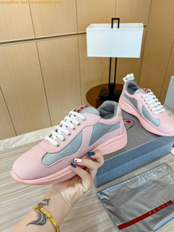 Replica Prada America's Cup Sneakers in Pink Rubber and Bike Fabric 10