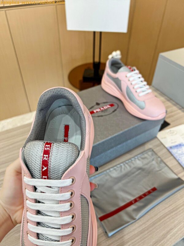 Replica Prada America's Cup Sneakers in Pink Rubber and Bike Fabric 12