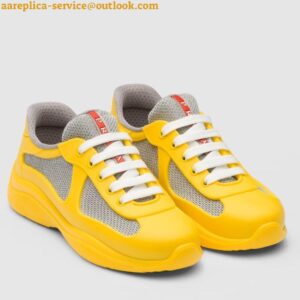 Replica Prada America's Cup Sneakers in Yellow Rubber and Bike Fabric