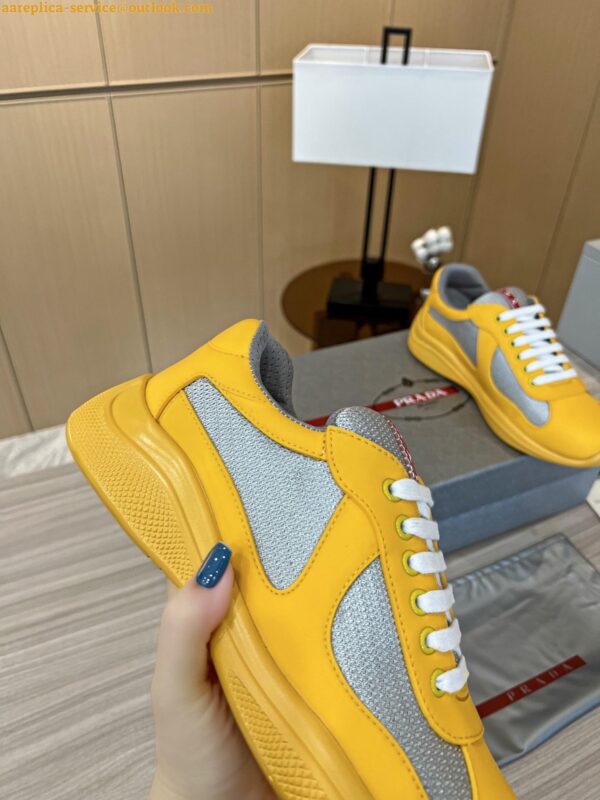 Replica Prada America's Cup Sneakers in Yellow Rubber and Bike Fabric 6