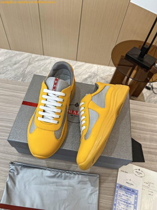 Replica Prada America's Cup Sneakers in Yellow Rubber and Bike Fabric 9