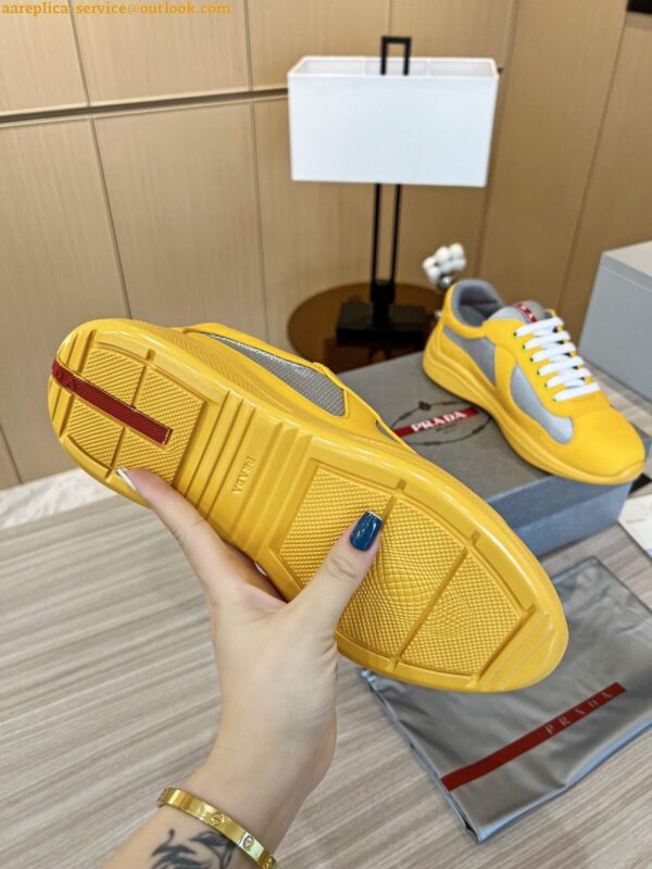 Replica Prada America's Cup Sneakers in Yellow Rubber and Bike Fabric 12