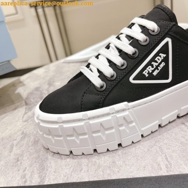 Replica Prada Double Wheel Sneakers In Black Nylon Gabardine 9